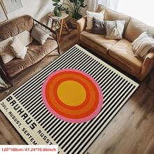 1 covor vintage color-block, covor pentru dormitor, decor pentru cameră, covor pentru living, decor pentru casă, covor de zonă, covor de bucătărie, covor pentru cameră de jocuri, covor de bun venit, covor de baie, decor pentru bucătărie, rezistent la praf și murdărie, pentru toate anotimpurile