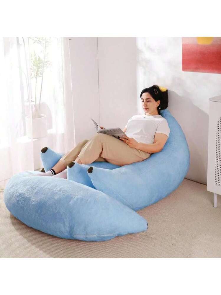 IEVENW Banana Bean Bag Chair With Ottoman, Floor Sofa Bed With