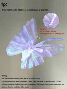 1 pièce Fleur artificielle géante 3D en fil de soie avec décoration papillon, grande décoration florale pour fête d'anniversaire, fleurs faites à la main pour décoration de mariage, salon, centre de table de mariage, décoration murale, faux papillon en gaze, vitrine de magasin, jardin extérieur, chambre, balcon de la maison - Multicolore - Voir 13
