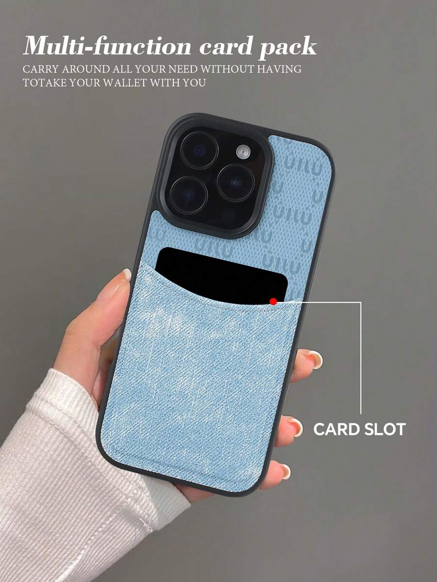 1pc Denim Fabric Wallet Phone Case, Compatible With Iphone 15/14/13/12/11/17/16 Pro Max/17/16 Plus/17 Air/16e, Galaxy, Pixel, High-End Luxury For Men & Women, Precise Cutouts For Charging And Buttons, Reasonable Card Slots Layout, Practical And Fashionable, Convenient For Daily Commute Or Travel, Enhances The Quality Of Personal Items.