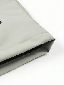 Men's Drawstring Hooded Casual Versatile Zip Pocket Windbreaker Jacket, Suitable For Daily Wear - Grey - View 7