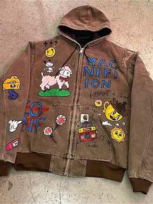 Men's Street Hip-Hop Versatile Y2K Casual Hooded Digital Print Loose Fitting Pullover Men's Hoodie - JZWY10-16 - 查看 1