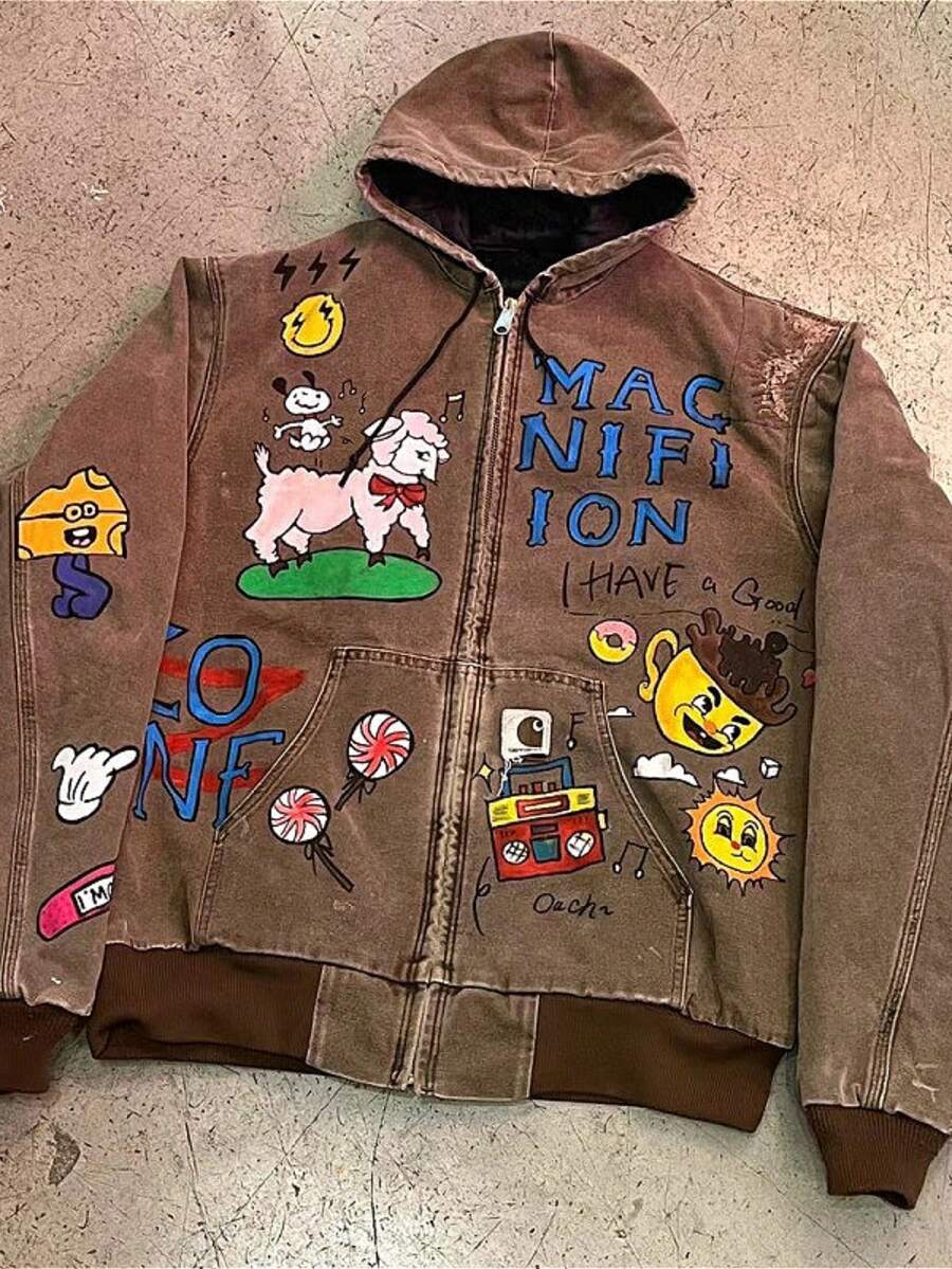 Men's Street Hip-Hop Versatile Y2K Casual Hooded Digital Print Loose Fitting Pullover Men's Hoodie - JZWY10-16 - 查看 1