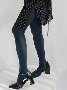 Quần tất nữ màu xanh navy mềm mại và thoải mái, quần tất giảm béo thời trang co giãn cao phù hợp mặc đi làm, đi làm văn phòng và mặc thường ngày, thoải mái - Màu xanh hải quân - Xem 5