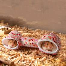 1pc Hamster Tunnel House Guinea Pig Bed Tunnel Cave House Gerbil Bed Hideouts Hideaway Toy For Dwarf Rabbit Bunny Ferret Hamster Chinchilla Hedgehog Ferrets Washable Cage Nest Winter Sleeping Bed Cage