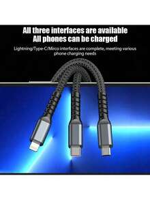 ¡Mejora tu método de carga! Este set de 9 cargadores para coche incluye un cable de carga rápida 3 en 1 (USB a Tipo-C + Lightning + Micro USB), compatible con todos los dispositivos Apple, ¡para que nunca te quedes sin batería! - Cargador de coche * 1 + cable de datos 3 en 1 * 1 - Ver 9