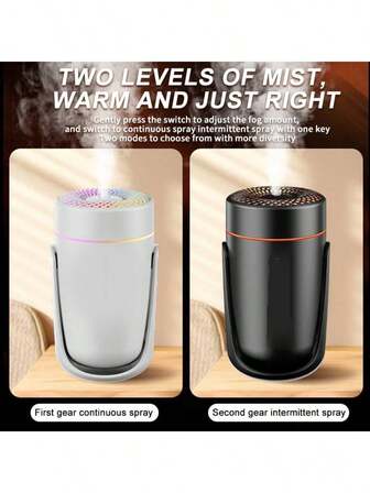 Bilmonterad luftfuktare, dimmigt flerfärgat omgivningsljus, luftfuktare för sovrummet, USB-aromaterapimaskin