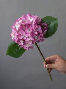 1pc New Short Branch Hydrangea Artificial Flower, Living Room Decor, Photography Prop