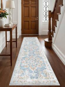 1 peça de tapetes rosa, estilo boêmio, tapete de corredor, 850g/m², 0,5cm de espessura, antiderrapante, lavável e lavável à máquina, decoração de casa, sala de estar, cozinha, corredor, quarto, sala de jantar, escritório, todas as estações