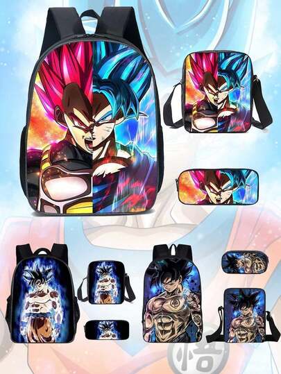 3pcs/Set Cartoon Backpack, Unisex Kids, Casual Outdoor Backpack, Travel Storage Bag, Vacation Organizer, Large Capacity