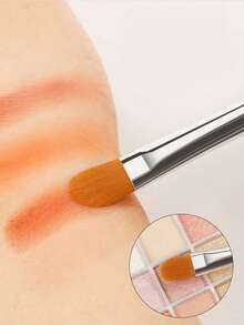 5/10 piezas Pinceles de maquillaje planos y redondos ultra planos, pinceles de maquillaje planos, pinceles de cejas, pinceles planos para labios y correctores, juego de pinceles de maquillaje multifuncionales de fibra sintética para aplicar, mezclar y pulir base, corrector, rubor, contorno y polvos.