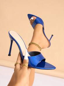 Giày cao gót mũi nhọn gợi cảm cho nữ, thích hợp cho tiệc tùng, ngoài trời, hẹn hò, du lịch, thường ngày, công sở, tụ tập cao cấp, sàn diễn quốc tế, lễ hội nửa đêm, xuân/hè, màu xanh thanh lịch - Xanh đậm - Xem 13