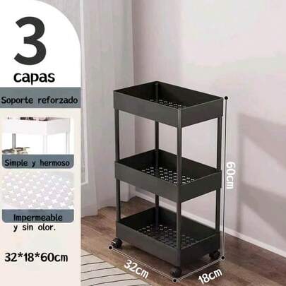 CARRITO PLASTICO 3 niveles negro