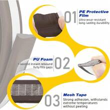 Weather Stripping Door Seal Strip For Door Frame,Window Insulation For Winter,Doors Soundproofing Gap Filler,Window Sealer Exterior Doors Weather Stripping,Foam Windows Draft Stopper(Brown,118''),24337050 - 巧克力棕 - 查看 5