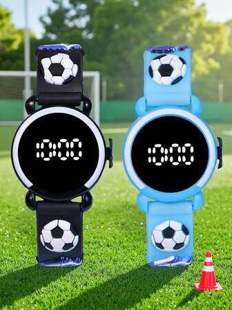 1 件运动足球电子儿童手表，送给男孩的礼物，适合学校和户外活动