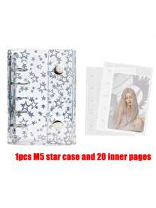 预算活页夹封面 透明PVC闪光星星 可起球笔记本保护套 带2个按扣 适用于现金信封系统 日记本 计划整理文件夹 - 彩色 - 查看 11