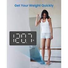 Bscula de bao para peso corporal, bscula de pesaje para personas, bscula corporal con pantalla brillante, ms precisa hasta 0.01 libras, bateras incluidas, capacidad de 400 lbs180 kg, - blanco - Ver 4
