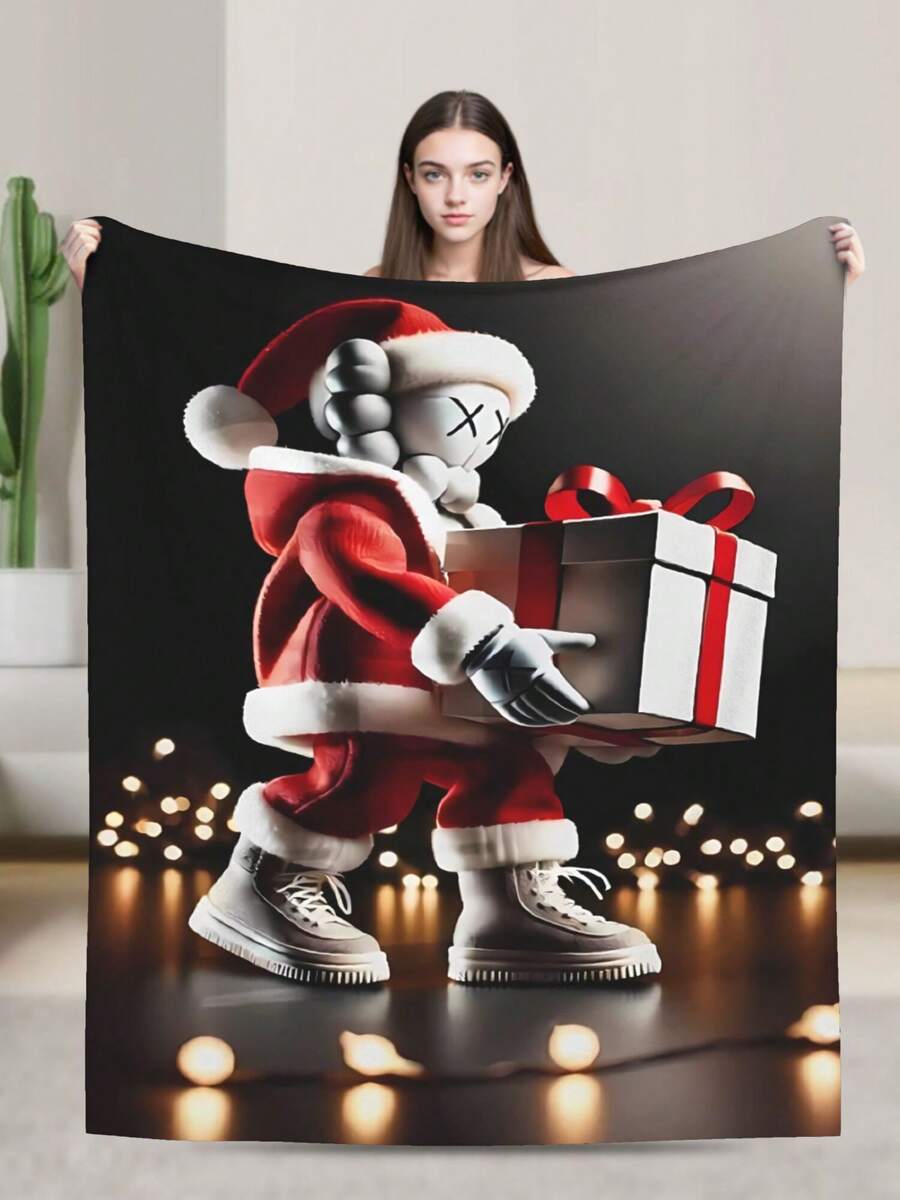 Kawss Kawaii Kaw  Blanket Flannel Blanket, Super Comfortable Winter Warm Blanket Summer Air Conditioning Blanket, Soft And Light Bed Sofa Decoration, Not Easy To Shed, Machine Washable - 黑色 - 查看 1