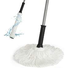 Twist Mop - Simple Easy Self - Wringing, 57 Long Handle,  All Type Floors, Microfiber String Mops Cleans Dust Pet Hair, Quick Absorbs Spills On Floor, JX - 0001 White - trắng - Xem 1