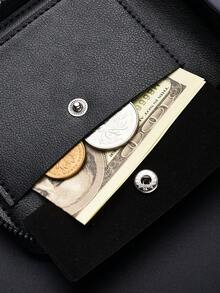 Nuovo portafoglio corto vintage da uomo, porta carte di credito, portafoglio con cerniera