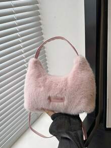 1个拉链封口极简设计纯色可爱云朵造型手提包，韩式个性化可调节肩带斜挎包，适合日常使用，高性价比包包，透气性好，适合青少年购物、通勤、日常使用，是送礼佳品。 - 百搭手提包 - 查看 4