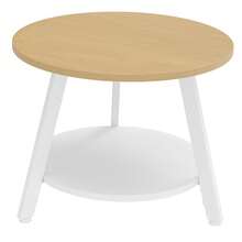 Round Coffee Tables Set Of 2, Nesting Tables With Storage Space And Unified Style Design, Small Coffee Tables, Side Table, Light Rustic Oak -By GeoTower - Light Rustic Oak - View 8