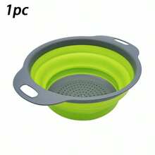 Coladores y filtros de alimentos, juego de filtros de agua plegables, perfectos para escurrir pasta, verduras y frutas en la cocina y durante los viajes, artículos de cocina para una máxima eficiencia en la cocina con estilos acogedores de otoño e invierno - Verde - Ver 12