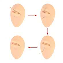 3pcs/Set 18G/16G/14G Hypoallergenic Stainless Steel External/Internal Thread Curved Barbell Tapered Body Piercing Jewelry Insertion Tool Kit, Suitable For Ear/Nose/Lip/Eyebrow/Navel/Tongue Piercing And Stretching