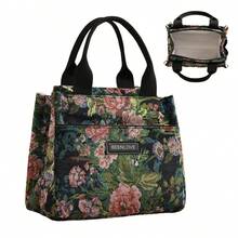 1 件便携式午餐袋，新款大容量加厚针织提花布袋，防水保温午餐盒便当袋，手提包，铝箔隔热层午餐盒袋，晚餐保温袋，便当袋，拉链半封闭，多口袋户外妈咪收纳袋保温午餐袋女士女士学生加厚可爱午餐袋学校配件学校用品 - 彩色 - 查看 15