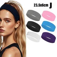 6pcs Women's Multi-Color Solid Color Sports Sweat-Absorption Headband, Running Fitness Hair Band For Protecting Forehead Casual Yoga Headband Pack Set For Women Men In Black White Grey Brown Sport Headband Pack For Women Men Athletic Hairband In Black White Grey Brown Navy Blue