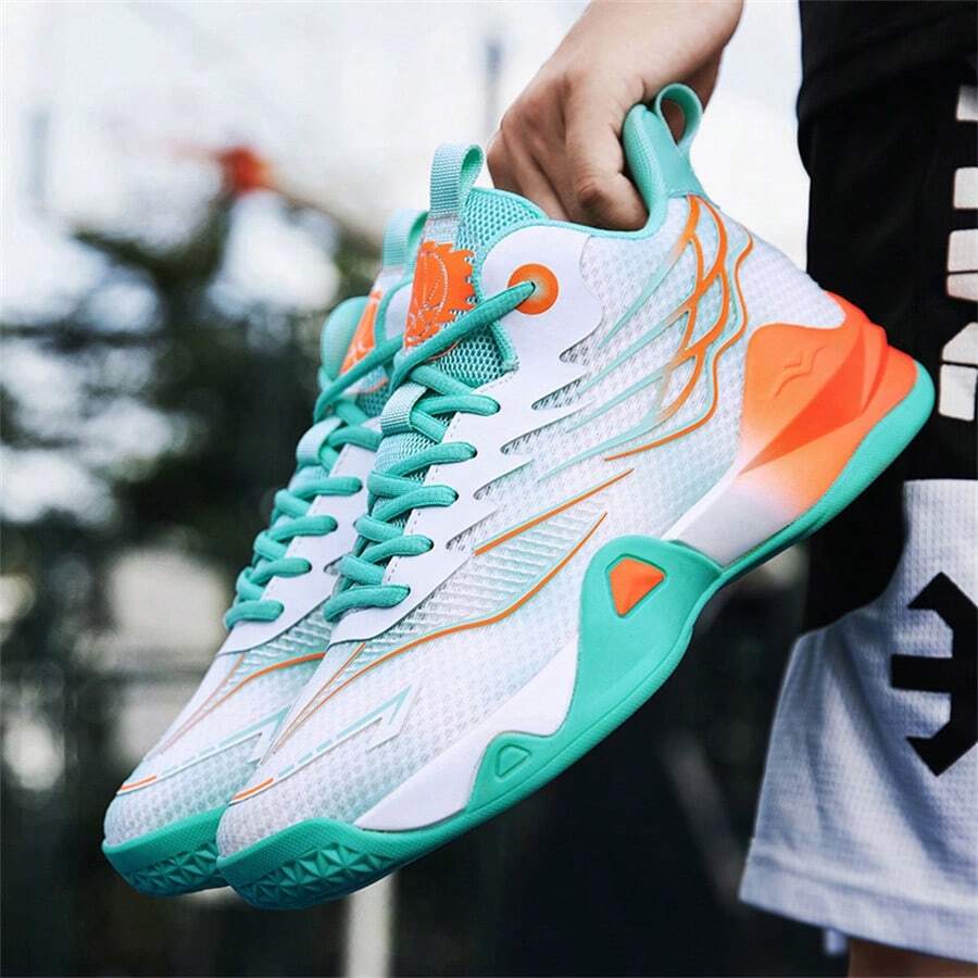 Men's Shoes Fashion Sneakers Breathable Running Shoes Men Arch Support Basketball Shoes Non Slip Sport Shoes Size:38-46 - White Moon - View 1