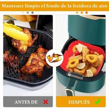 Paquete de 2 de Silicona para Freidora de Aire, Accesorios Reutilizables Antiadherentes, Resistente al Calor, Ollas para Freidora, Horno, Microondas Gris+ Rojo - Gris + Rojo - Ver 3