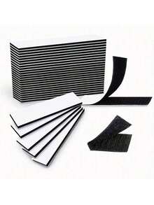 5/10pcs Self-Adhesive Hook And Loop Strips, Sticky Tape, Heavy Duty Mounting Strips, Strong Adhesive Tape, Double-Sided Reusable Tape, Hook And Loop Strips, 0.79 Inch X 2.75 Inch, Heavy Duty Adhesive Hanging Tape, Suitable For Home And Office, Black - Multicolor - View 2