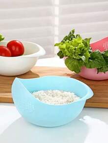 厨房淘米漏勺家用沥水篮蔬菜水果洗菜盆 - 彩色 - 查看 4