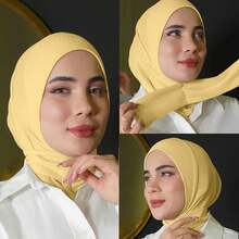 1PCS Thin Inner Hijab Women Plain Instant Turban,Threaded Texture Fabric - H78I - View 3