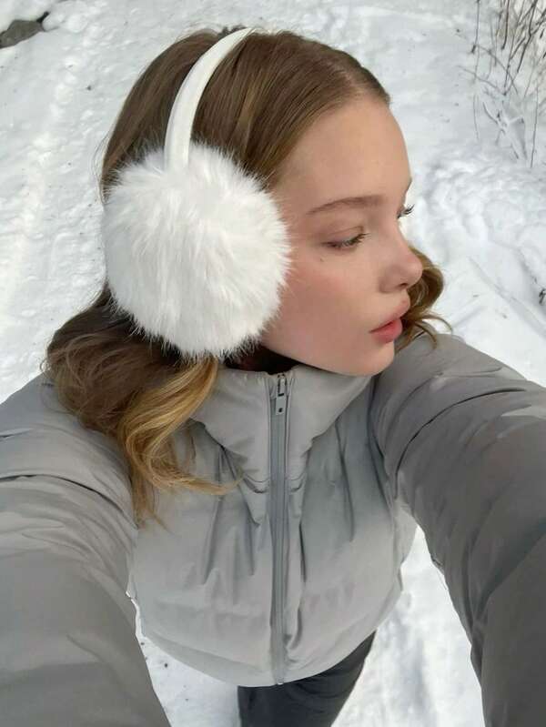 Orejeras de piel sintética ajustables de moda de invierno para mujer, accesorios para mantener calientes las orejas en invierno