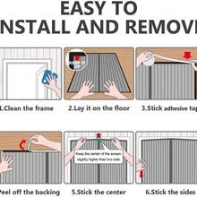 Fliegengitter mit Magnet Selbstdichtende Mesh-Trennwand Magnetvorhang Mückennetz für Türöffnungen Magnetverschluss für Balkon Wohnzimmer (120 x 220 cm, Schwarz)