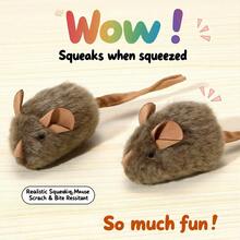 Intelligent Sensing Voice Plush Mouse Cat Toy, Realistic Meowing Soft Mouse Toy For Pet Entertainment