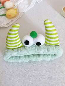 1pc Bull Horn Striped Headbands, Bath Headband, Cute Hair Band, Creative Polyester Facial Makeup Headband For Bathroom, Plush Wristband With Coral Fleece Sweatband For Face Washing/Sweating, Waterproof Hair Band For Spa Treatment - Skincare, Yoga, Sports, Party Hair Accessories For Girls, Skincare Headband, Beauty, Skin Care Products, Spa, Self Care