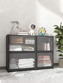 1pc Portable Multifunctional Cube Storage Cabinet With Cover, Free-Standing Organizer For Bedroom, Living Room, Kitchen, Office - Suitable For Home Decor, Valentine's Day Gift - Multicolor - View 12