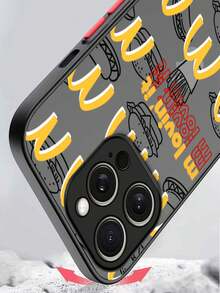 Phone Case For IPhone 11 12 13 14 15 16 Pro Max 14 Plus 15 Plus 16 Plus Complete Package Transparent Black Matte With McDonald's Pattern Funny Phone Case - 黑色 - 查看 6