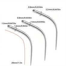 3pcs/Set 18G/16G/14G Hypoallergenic Stainless Steel External/Internal Thread Curved Barbell Tapered Body Piercing Jewelry Insertion Tool Kit, Suitable For Ear/Nose/Lip/Eyebrow/Navel/Tongue Piercing And Stretching