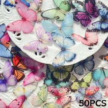 50 Vibrant Butterfly Stickers - Waterproof PET Adhesive For Laptops, Scrapbooks, DIY Projects, Skateboards, Guitars, Helmets, And Mugs - YWWBLD Transparent Colored Decorative Stickers, Vinyl Stickers - 50 件商品 - 查看 2
