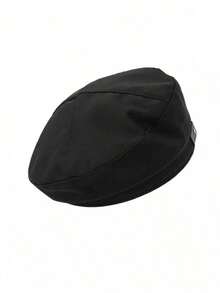 1pc Women's Black Beret Hat With Chain Detailing, Autumn/Winter New Arrival, Suitable Daily Wear Elegant - màu đen - Xem 3