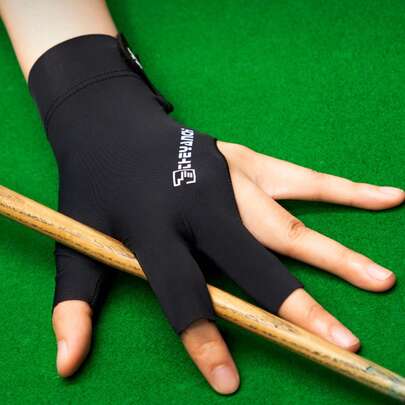 1 件左手专业台球手套，轻便透气三指无指手套，防滑斯诺克防滑手套