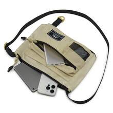 LI-NING Unisex Casual Nylon Shoulder Bag, Adjustable Strap, Multi-Pocket Design, Suitable For Daily Use And Travel, Beige ABDV291 - Sukhaki - View 3