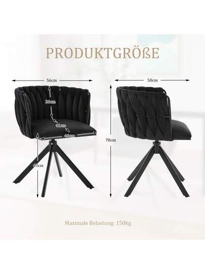 Fluwelen Seats Heavy Metal Frame, 180 Degree Swivel Function, Back, Zachte Luxurious Flexible Between Living Room, Budol Creative Workspace (Set Of 2) view 10