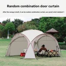 1pc Upgraded 8-Person Camping Tent With 4 Doors - Large Outdoor Shelter, Mosquito-Proof, Lightweight And Portable Tent For Camping, Road Trips, Backyard, Beach, Gatherings - Brown Mesh Tent, Camping Tent, Beach Shade, Multi-Door Shelter