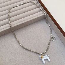 可爱甜美釉面小马吊坠项链，圆珠链，甜美酷炫时尚百搭小马颈链 - 馬 - 查看 9