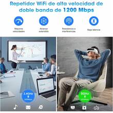 LONGLIV Repetidor de Señal Wi-Fi 1200Mbps, Extensor Universal de Señal Wi-Fi, Potenciador de Señal WiFi, Doble Banda (2.4G 300Mbps/5G 867Mbps), 4 Antenas, Ldeal para Casa y Oficina(Negro) - blanco - Ver 11